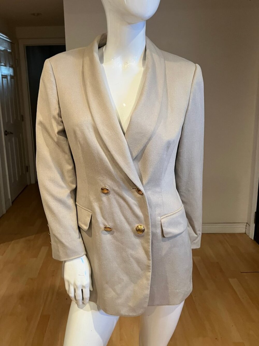 VINTAGE ESCADA MARGARETHA LEY DOUBLE BREASTED ANGORA BLAZER SZ 38 FR / 6 US